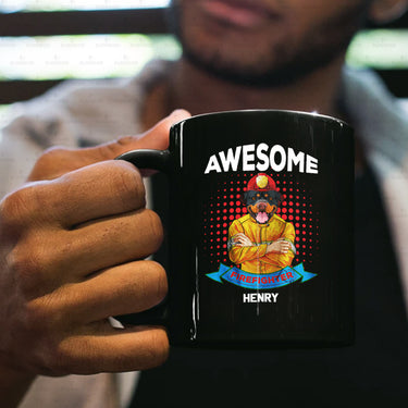 Personalized Dog Gift Idea - You Are An Awesome Firefighter For Dog Lovers - Black Mug